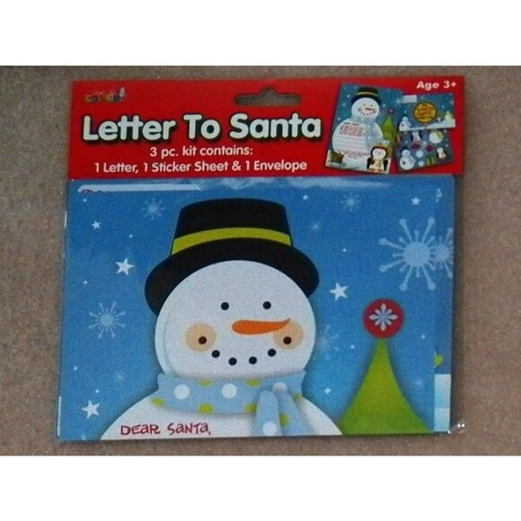 NEW Lot of 2 Letter To Santa 3-Piece Kit Letter Sticker Sheet Envelope Christmas - Picture 2 of 4